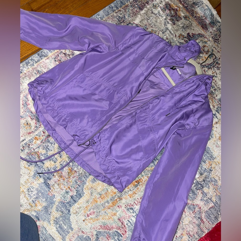 Purple colored rain jacket from h&m